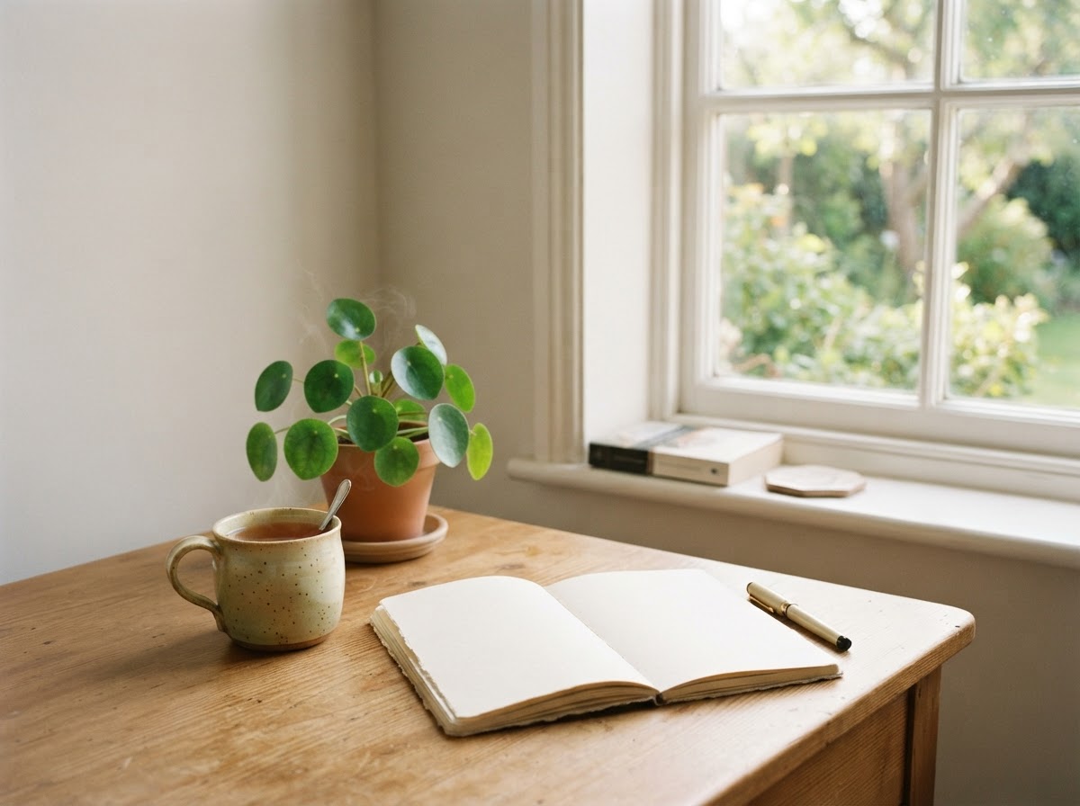 Natural ingredients arranged on a neutral surface representing wellness philosophy